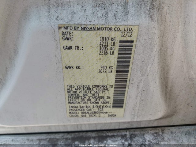 2013 Nissan ALTIMA 2.5 SV — фото 9
