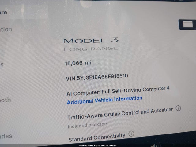 2025 Tesla MODEL 3 LONG RANGE REAR-WHEEL DRIVE/STANDARD REAR- — фото 7