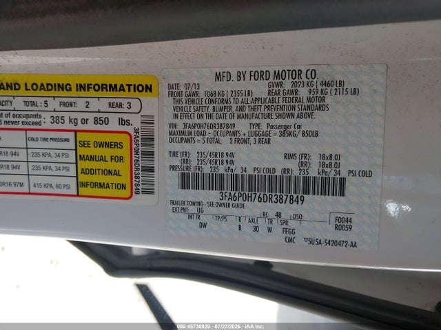 2013 FORD FUSION SE 照片 9