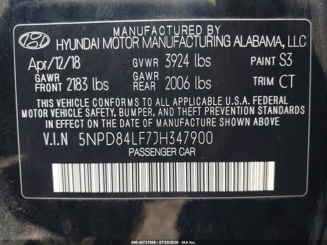 2018 HYUNDAI ELANTRA SEL 9
