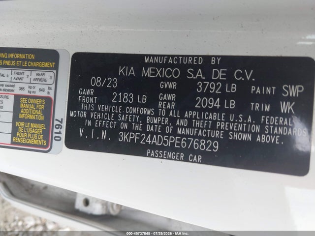 2023 KIA FORTE LXS 9