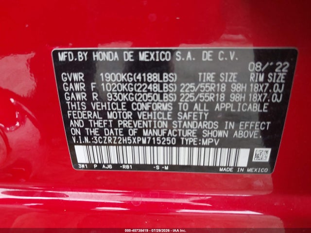 2023 HONDA HR-V AWD SPORT 9