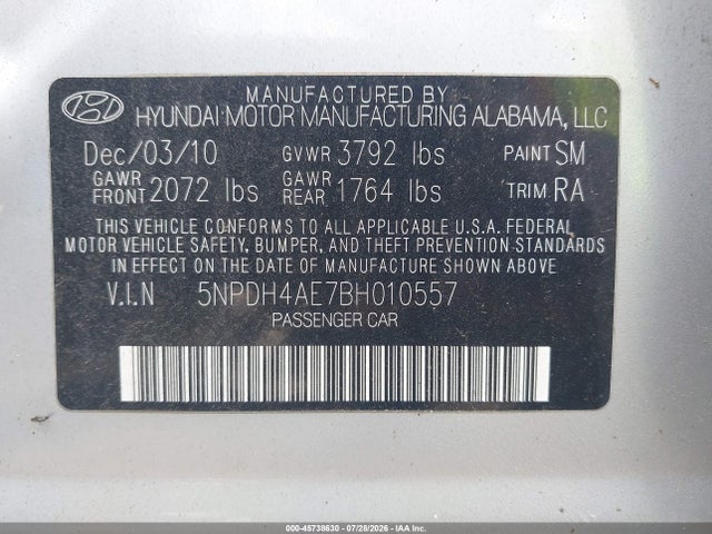 2011 Hyundai ELANTRA GLS photo 9