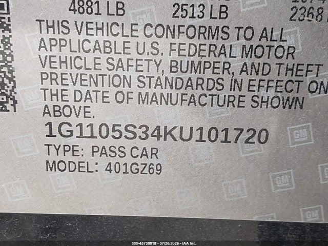 2019 CHEVROLET IMPALA PREMIER 9
