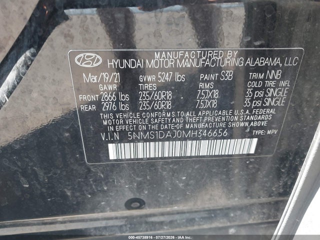 2021 HYUNDAI SANTA FE SE 9
