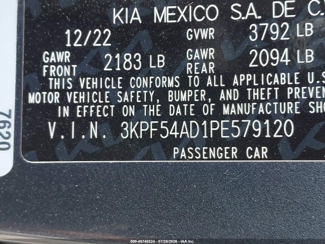 2023 KIA FORTE GT-LINE 9