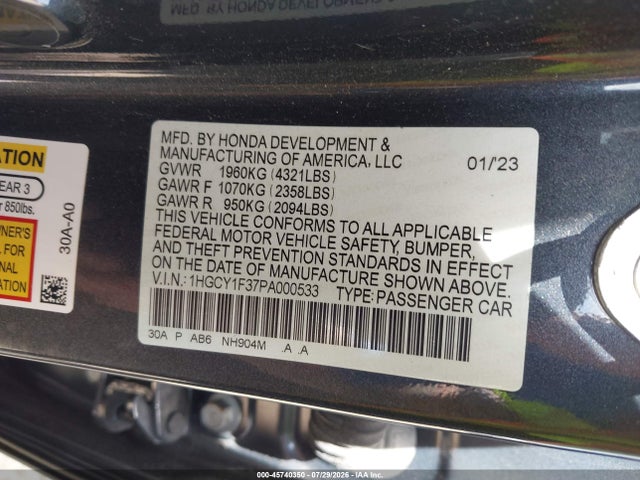 2023 HONDA ACCORD EX 9