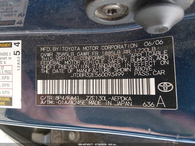 2006 Toyota COROLLA CE — фото 9