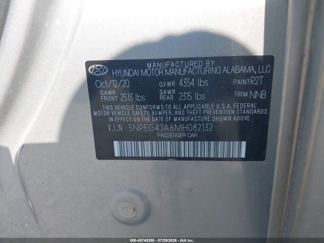2021 HYUNDAI SONATA SE 9