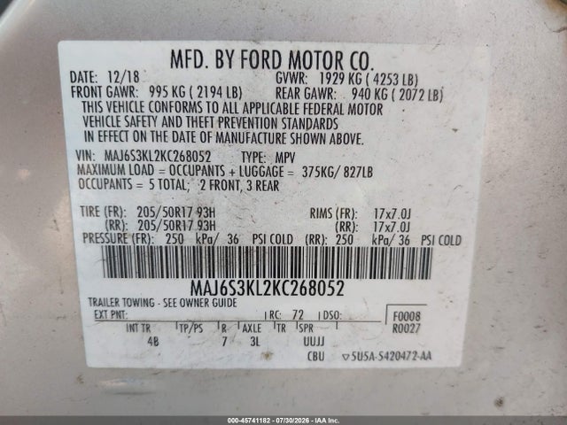 2019 FORD ECOSPORT TITANIUM 9