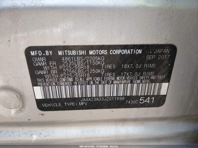 2018 MITSUBISHI OUTLANDER SE 9