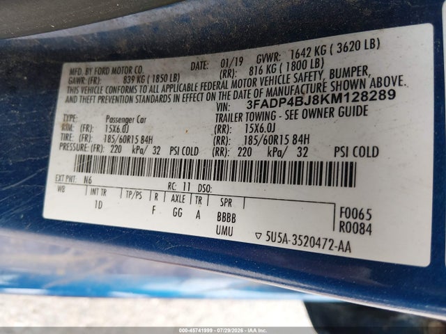 2019 FORD FIESTA SE 9