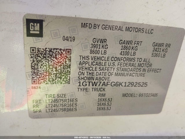 2019 GMC SAVANA 2500 WORK VAN 9