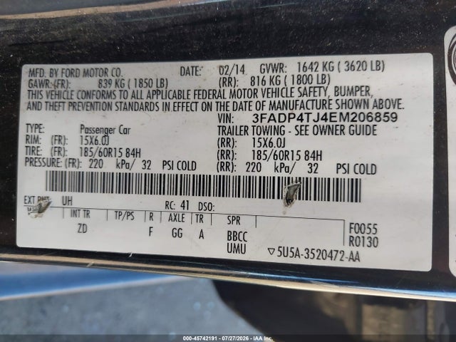 2014 FORD FIESTA S 照片 9