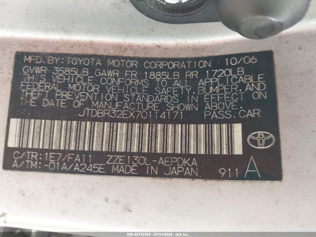 2007 Toyota COROLLA CE 照片 9