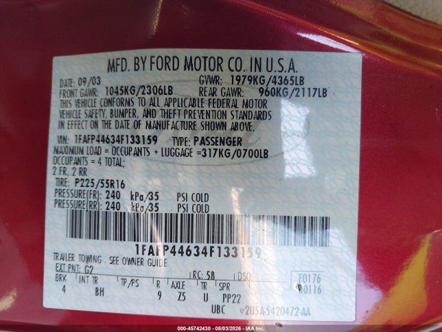 صورة 9 لـ 2004 FORD MUSTANG