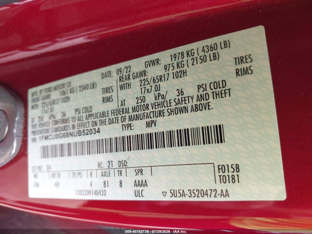 2022 FORD ESCAPE SE 9
