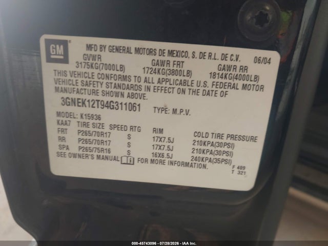 2004 Chevrolet AVALANCHE 1500 照片 9