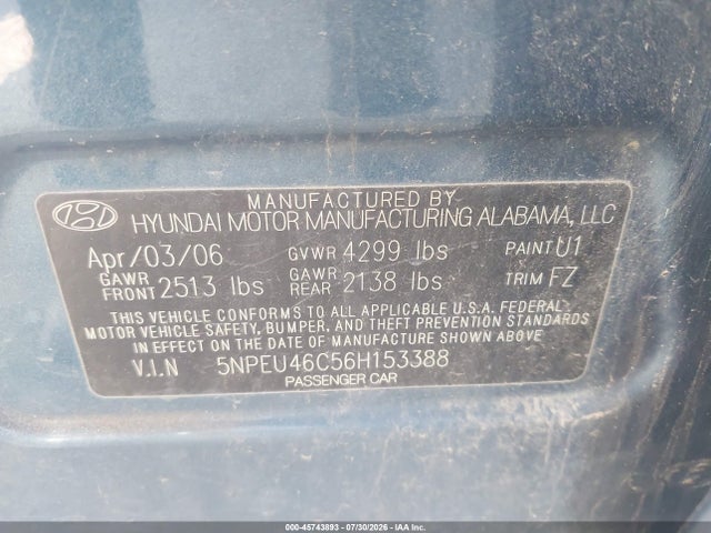 2006 Hyundai SONATA GLS 照片 9
