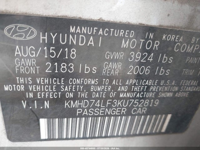 2019 HYUNDAI ELANTRA SE 9