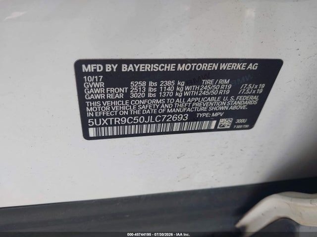 2018 BMW X3 XDRIVE30I 9