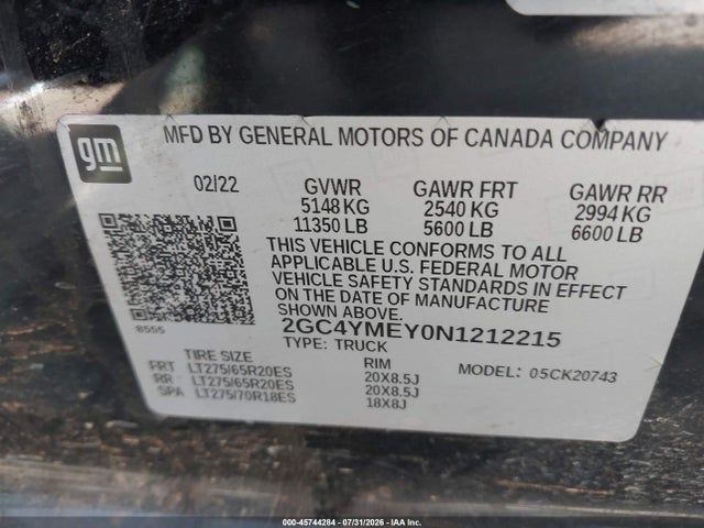 2022 CHEVROLET SILVERADO 2500HD 4WD STANDARD BED CUSTOM 9