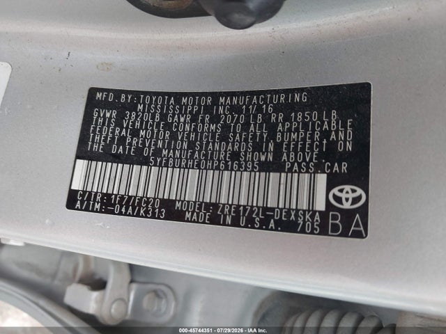 2017 TOYOTA COROLLA SE SPECIAL EDITION 9