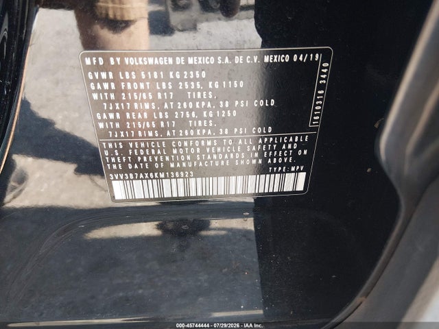 2019 VOLKSWAGEN TIGUAN 2.0T SE/2.0T SEL/2.0T SEL R-LINE/2.0T SEL R-LINE BLACK 9