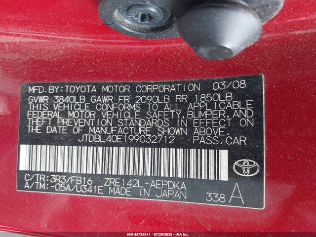 صورة 9 لـ 2009 Toyota COROLLA LE