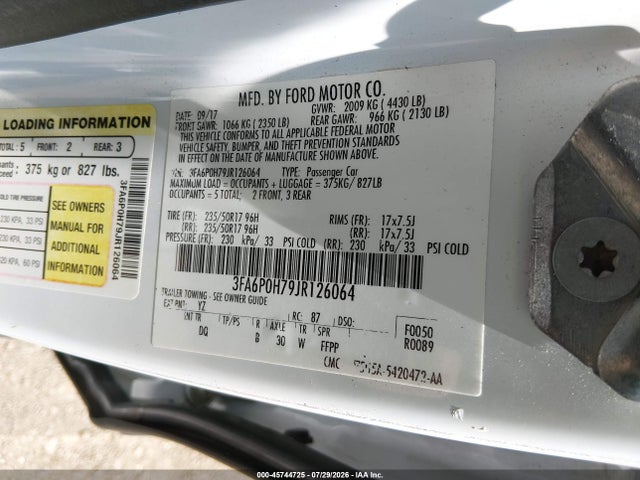 2018 FORD FUSION SE 9