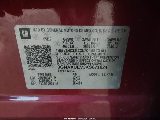 2019 CHEVROLET EQUINOX LT 9