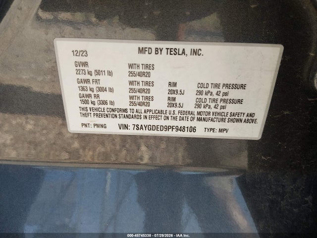 2023 TESLA MODEL Y RWD 9