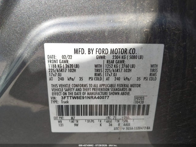 صورة 9 لـ 2022 FORD MAVERICK XL