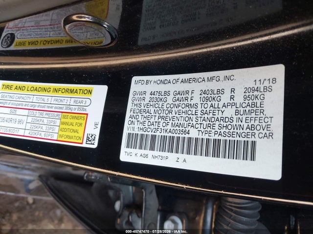 2019 HONDA ACCORD SPORT 2.0T 9