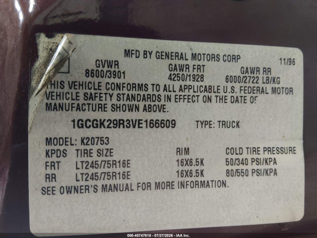 صورة 9 لـ 1997 Chevrolet K2500 HD FLEETSIDE
