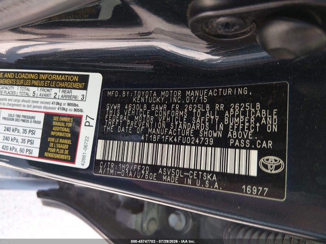 2015 Toyota CAMRY SE — фото 9