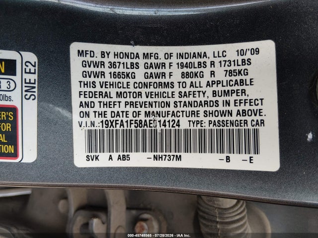 2010 Honda CIVIC LX — фото 9