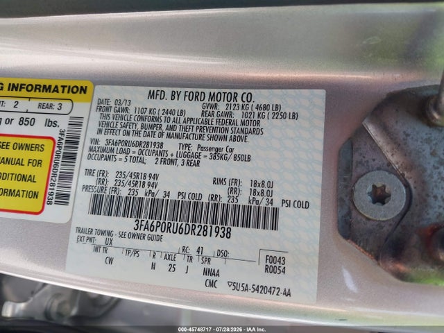 صورة 9 لـ 2013 FORD FUSION HYBRID TITANIUM