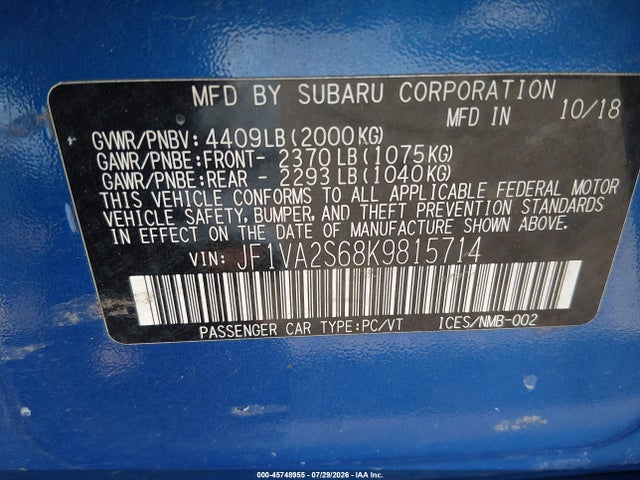 صورة 9 لـ 2019 Subaru WRX STI