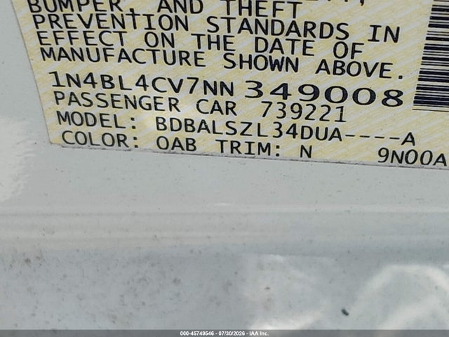 2022 NISSAN ALTIMA SR FWD 9