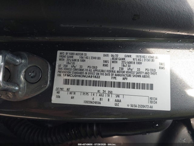 2022 FORD ESCAPE SEL 9