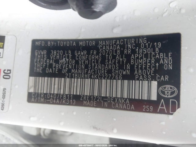 2019 Toyota COROLLA LE 照片 9