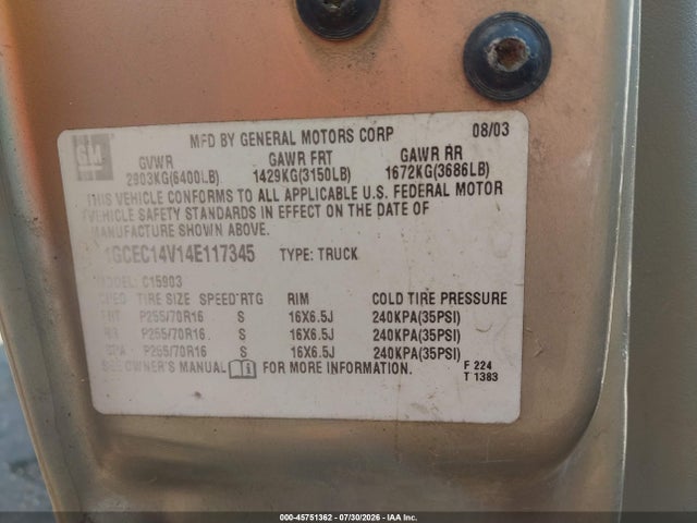 2004 Chevrolet SILVERADO 1500 WORK TRUCK 照片 9