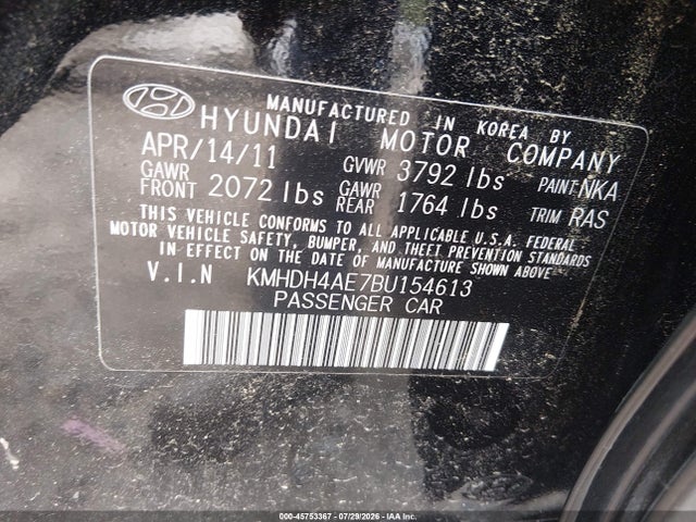 2011 Hyundai ELANTRA GLS (ULSAN PLANT) — миниатюра 9