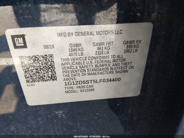 2020 CHEVROLET MALIBU FWD LT 9