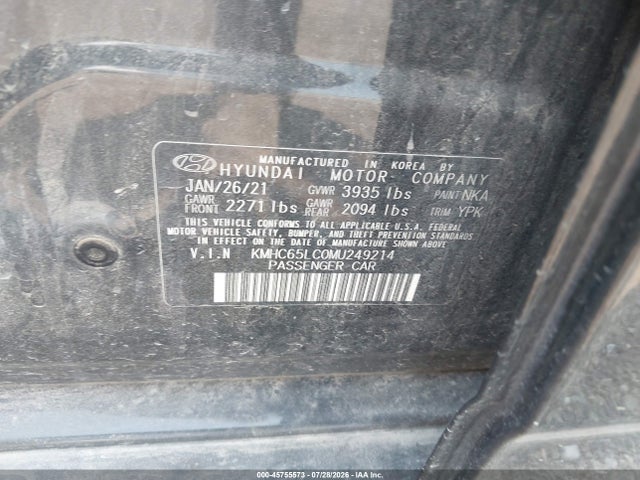 2021 HYUNDAI IONIQ HYBRID BLUE 9