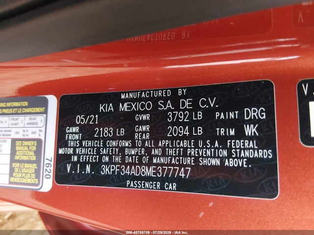 2021 KIA FORTE GT-LINE 9