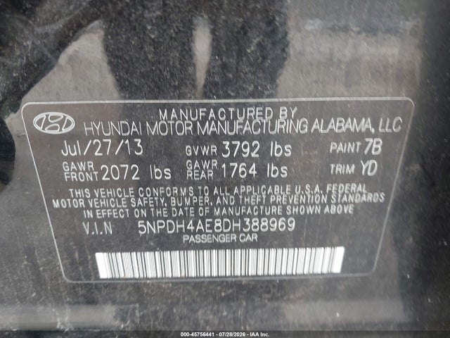 2013 Hyundai ELANTRA LIMITED 照片 9