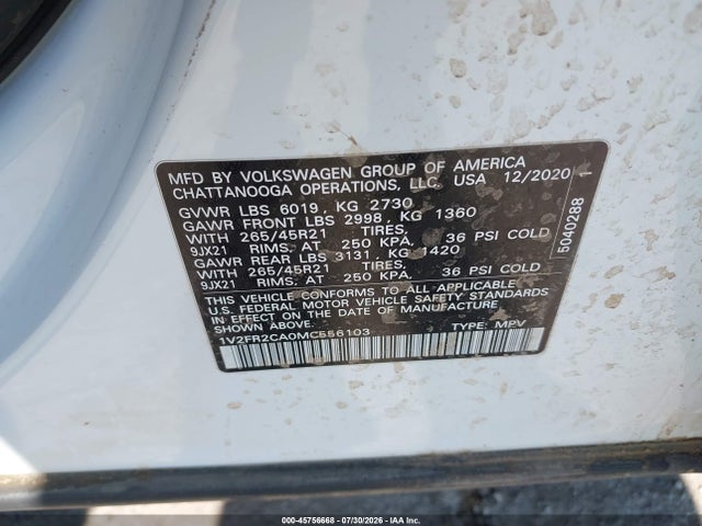2021 VOLKSWAGEN ATLAS 3.6L V6 SEL PREMIUM R-LINE 9