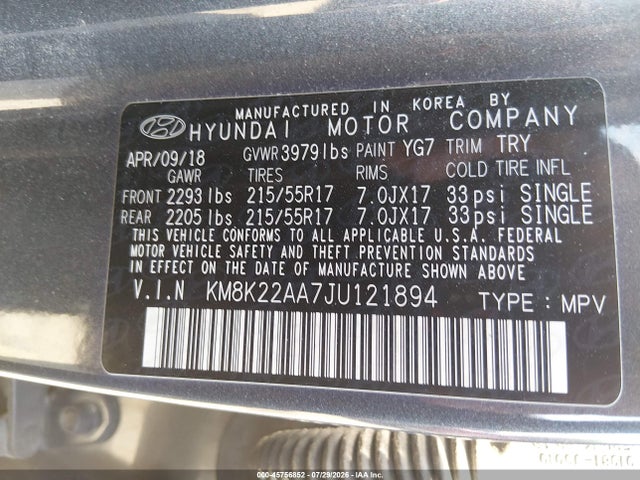 2018 HYUNDAI KONA SEL 9